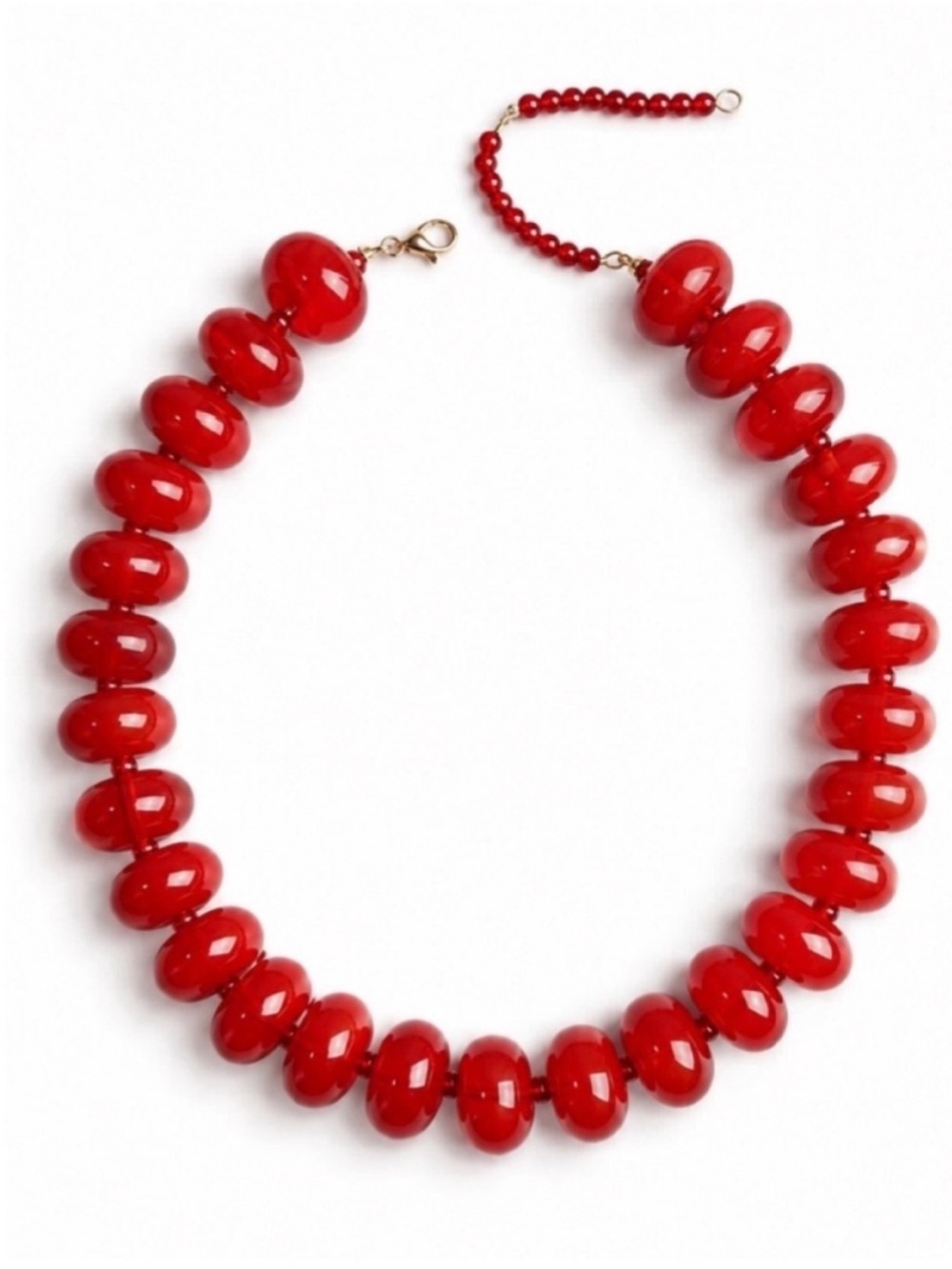 New! Cherry Red Beaded Dopamine Necklace NWOT